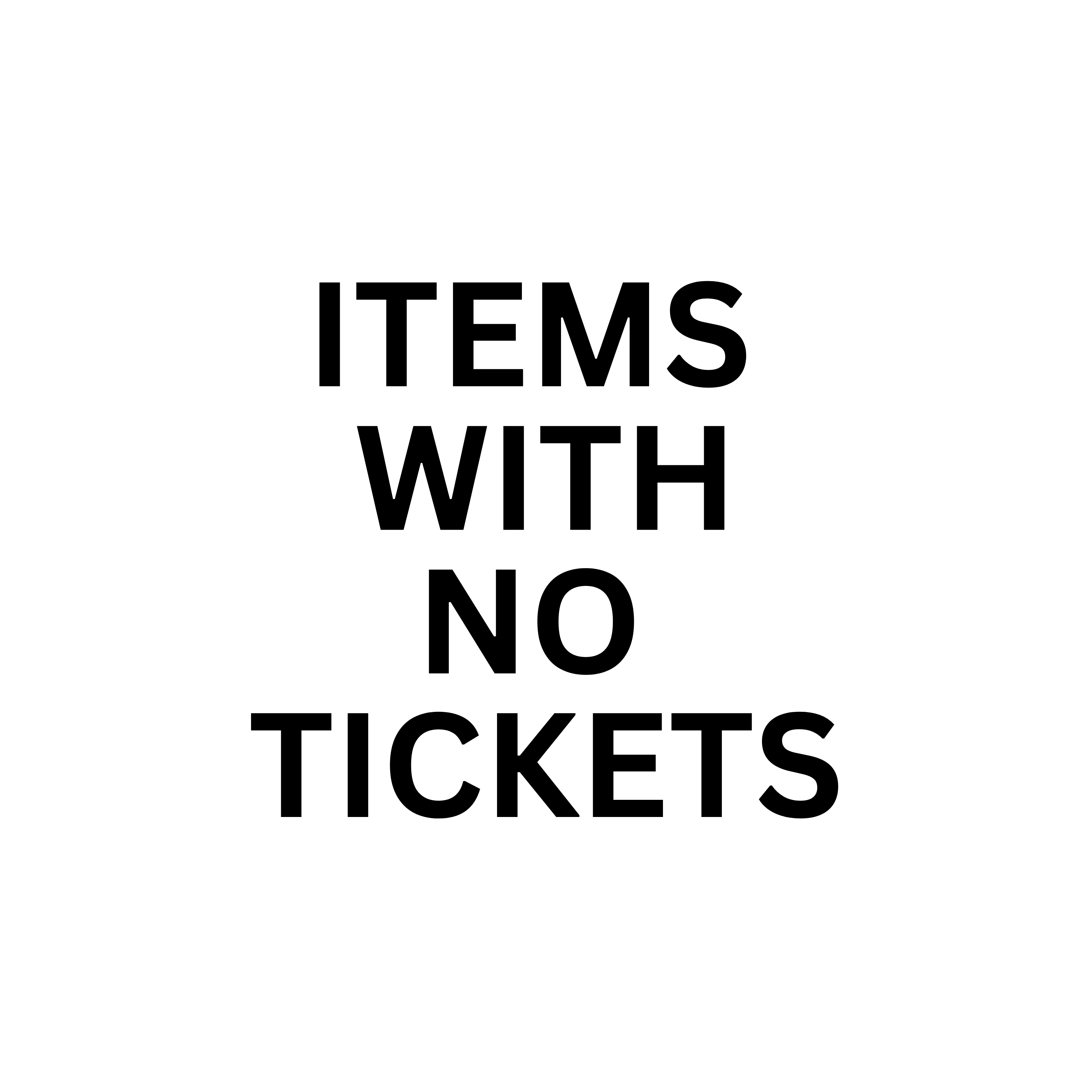 New products - No Tickets