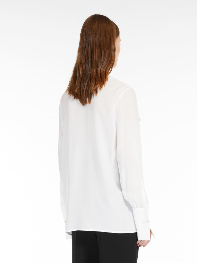 Max Mara Studio Leva Silk Crepe de chine ruffle shirt