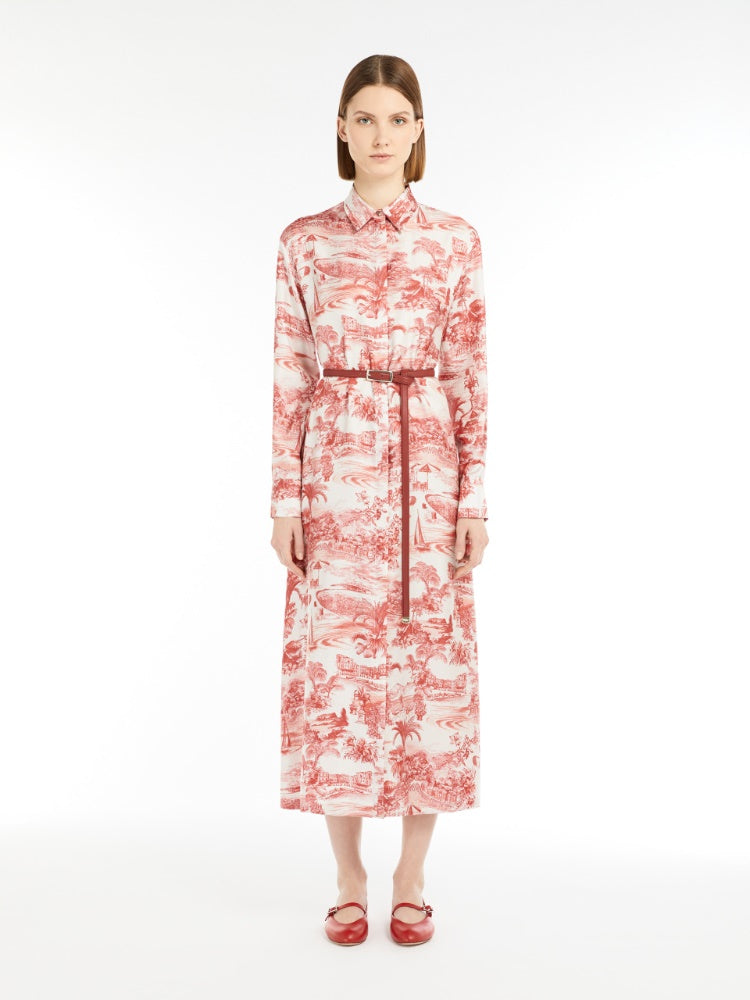 Max Mara Studio SVELTO Printed silk shirt dress