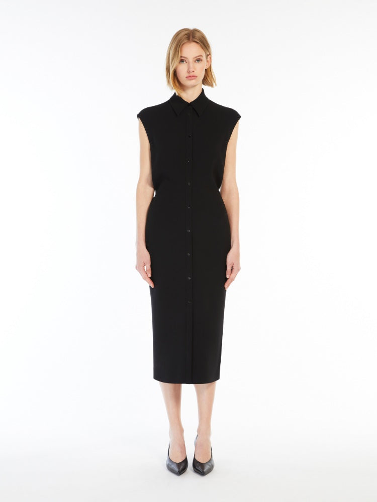 Max Mara Studio Sughero Black Cady midi dress