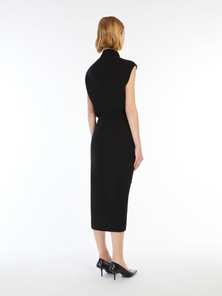 Max Mara Studio Sughero Black Cady midi dress