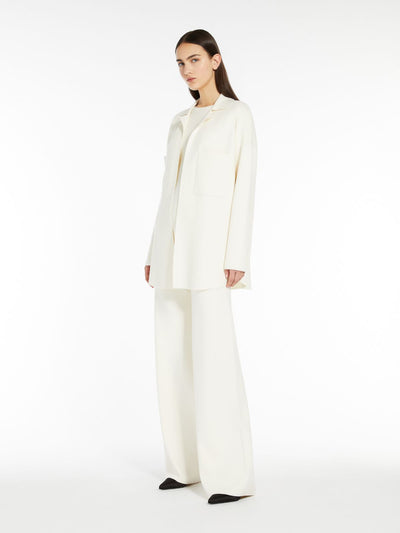 Max Mara Studio AQUILE White Belted viscose cardigan