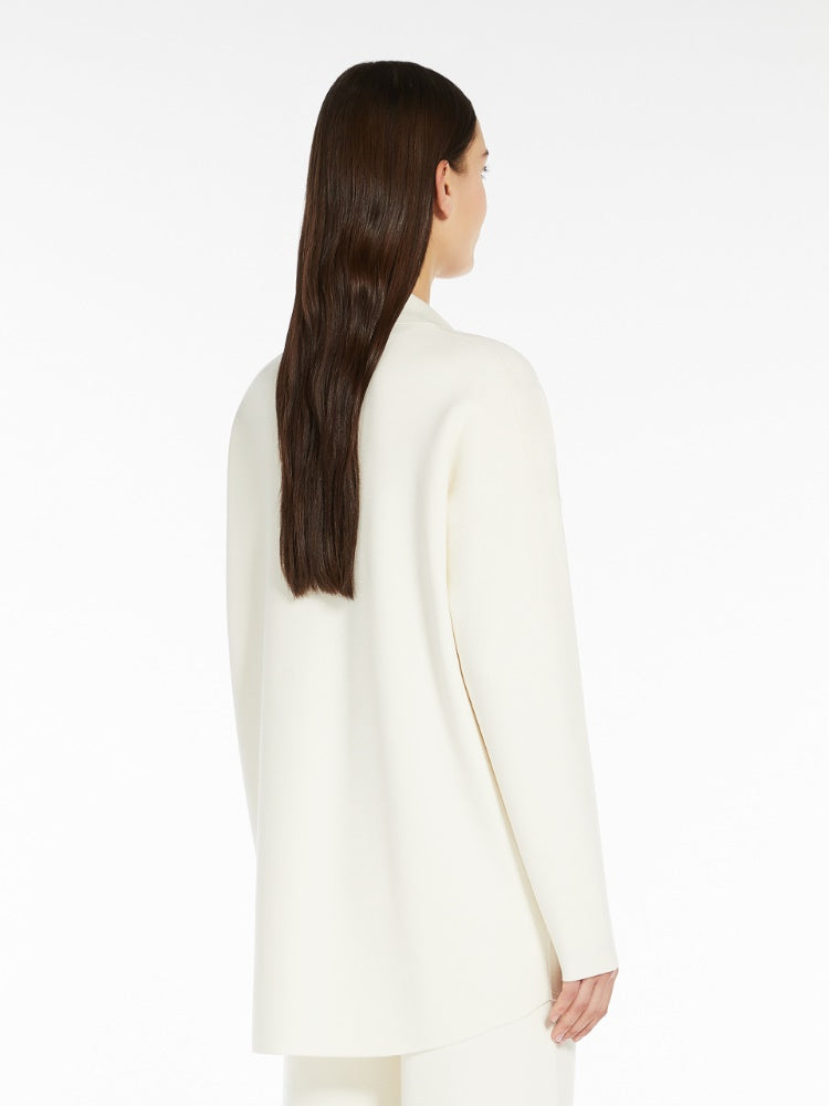 Max Mara Studio AQUILE White Belted viscose cardigan