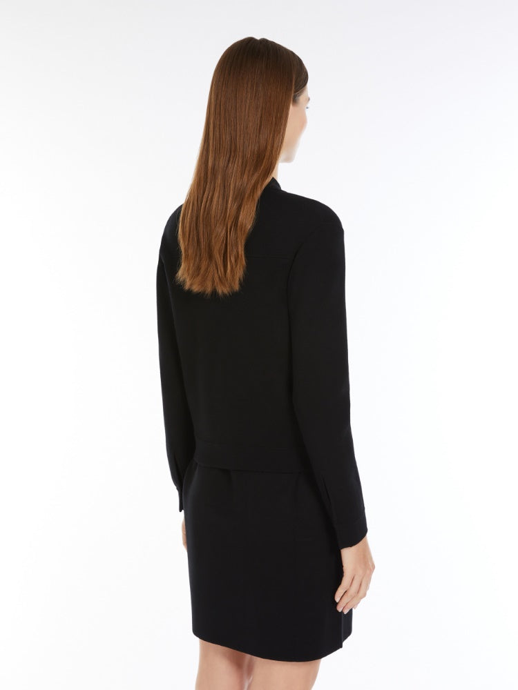 Max Mara Studio Mito Black Short stretch viscose jacket