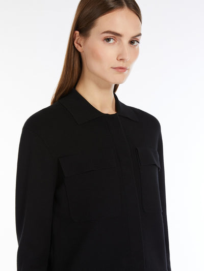 Max Mara Studio Mito Black Short stretch viscose jacket