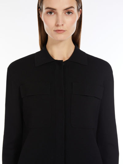 Max Mara Studio Mito Black Short stretch viscose jacket