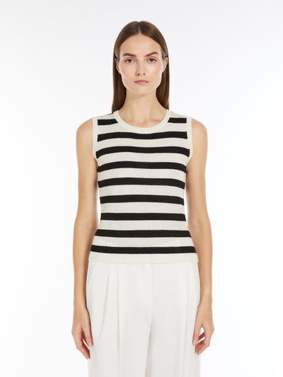 Max Mara Studio VALERIA Rib-knit wool and silk top