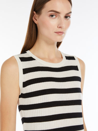 Max Mara Studio VALERIA Rib-knit wool and silk top