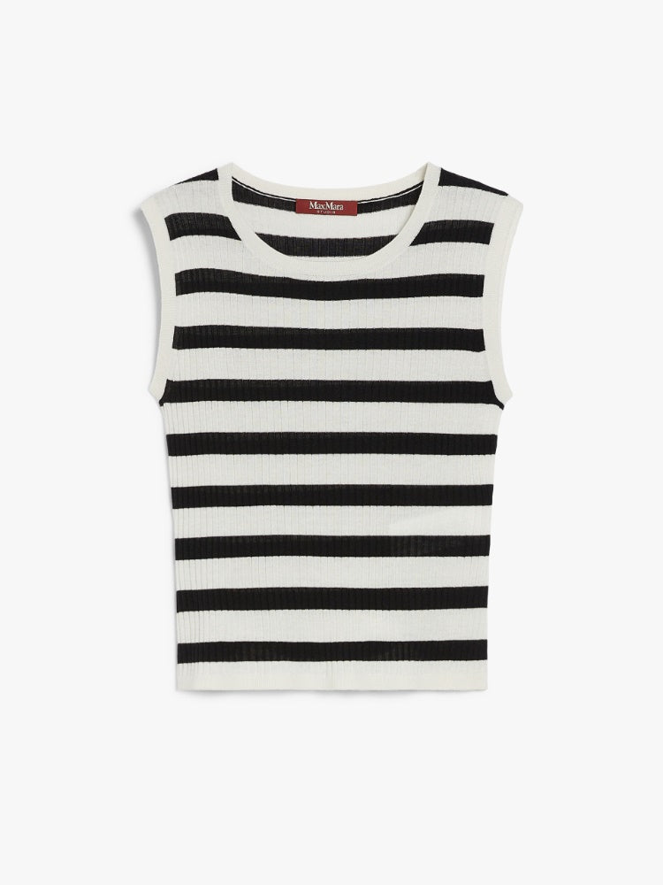 Max Mara Studio VALERIA Rib-knit wool and silk top