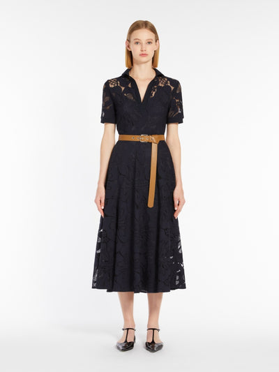 Max Mara LAMBRO Navy Studio Lace polo shirt dress