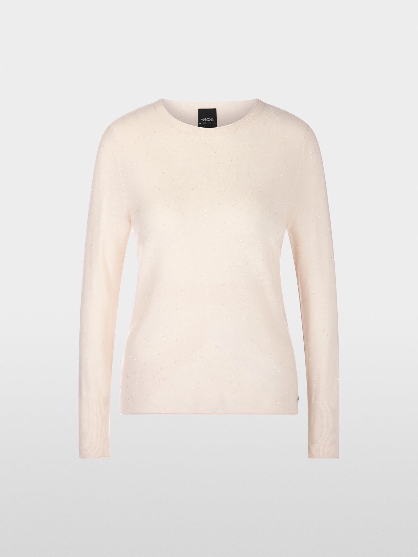 Marc Cain Cream Round neck wool pullover with sparkle