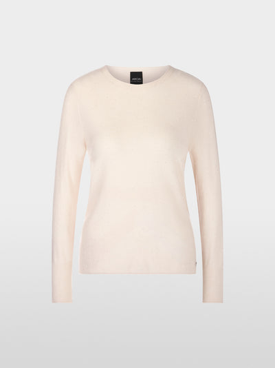 Marc Cain Cream Round neck wool pullover with sparkle