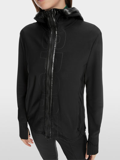 Marc Cain Black Hooded Jacket with Sports Logo