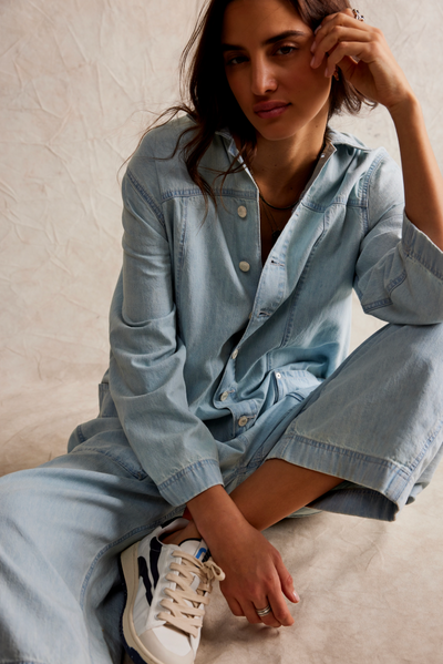 Free People We The Free Margarita Denim Jumpsuit