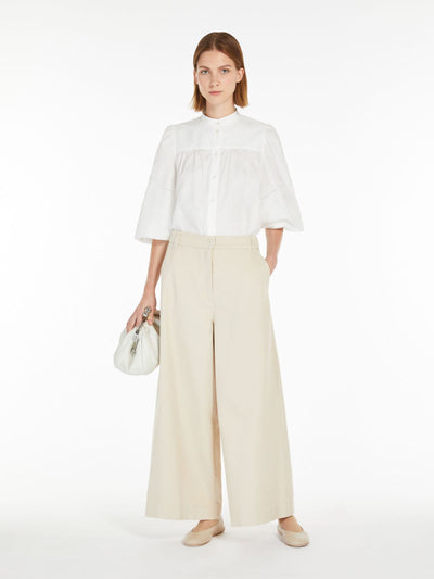 Max Mara Weekend DISCO Cream Cotton drill trousers