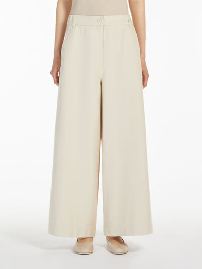 Max Mara Weekend DISCO Cream Cotton drill trousers