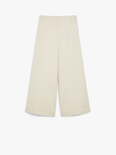 Max Mara Weekend DISCO Cream Cotton drill trousers