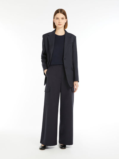 Max Mara Weekend HIDALGO Navy Wool-blend cargo trousers