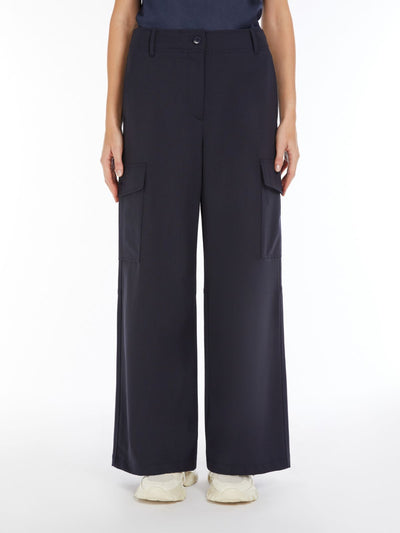 Max Mara Weekend HIDALGO Navy Wool-blend cargo trousers