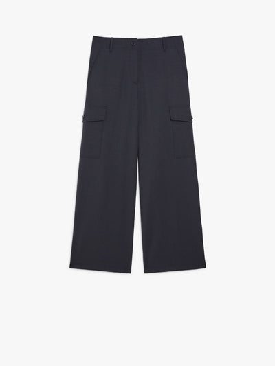 Max Mara Weekend HIDALGO Navy Wool-blend cargo trousers