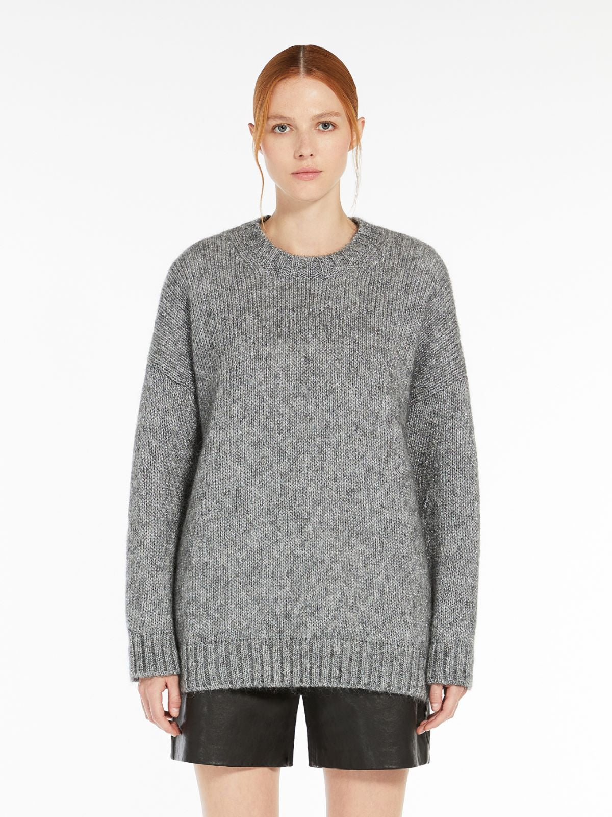 Max Mara Weekend ANTONY Grey Mohair and lurex yarn jumper