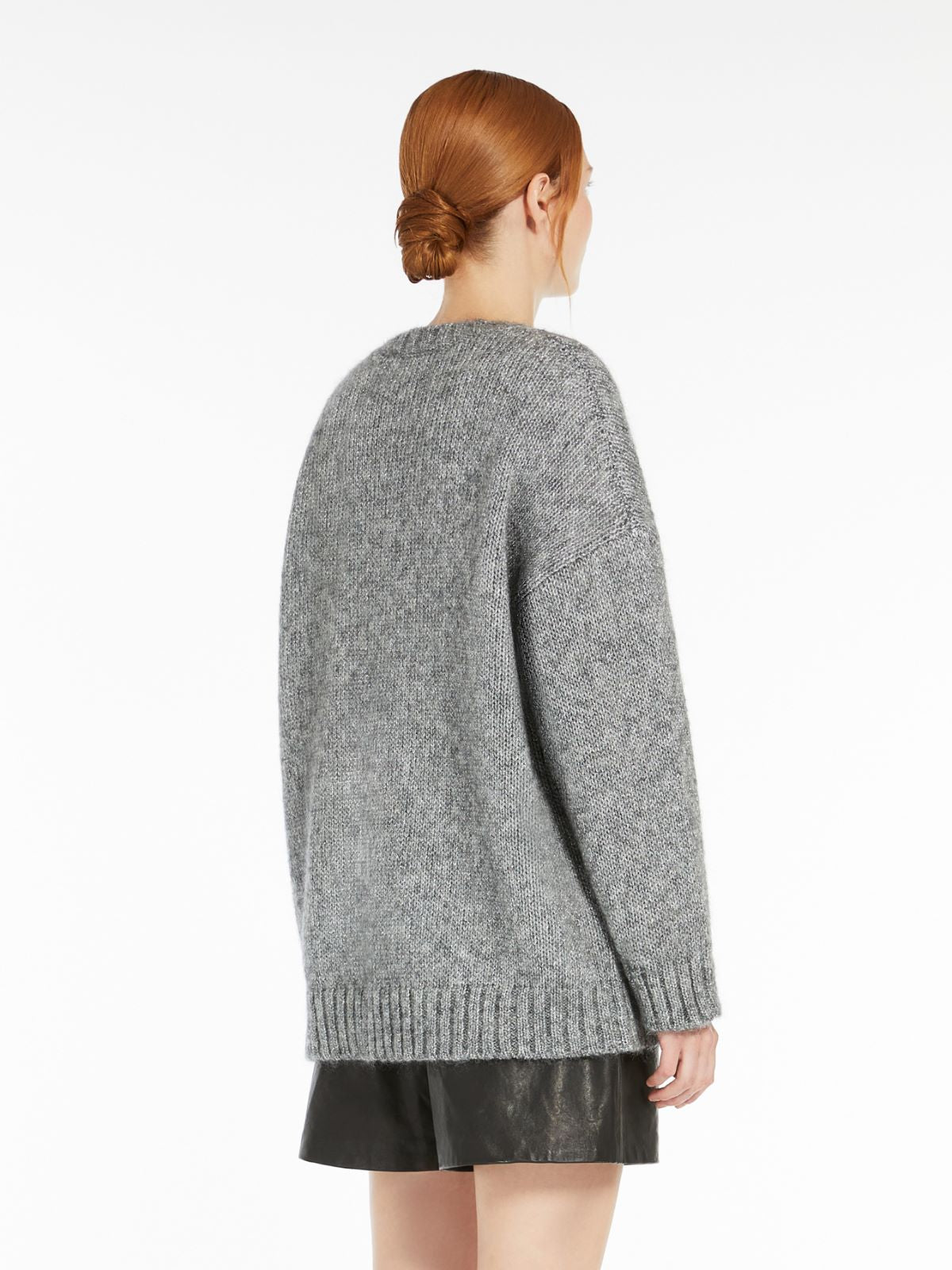 Max Mara Weekend ANTONY Grey Mohair and lurex yarn jumper