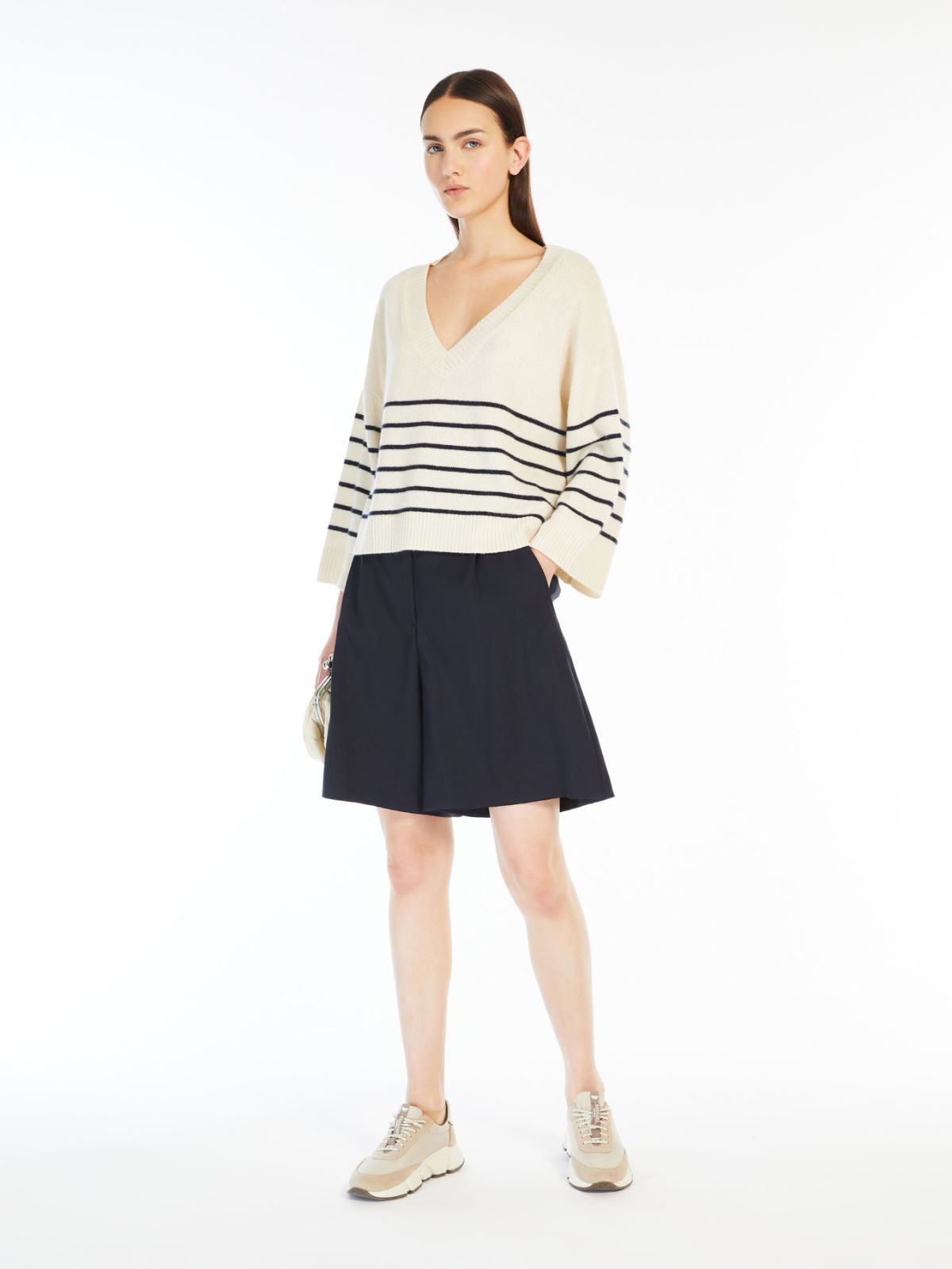 Max Mara Weekend Leva Striped Oversized cashmere sweater