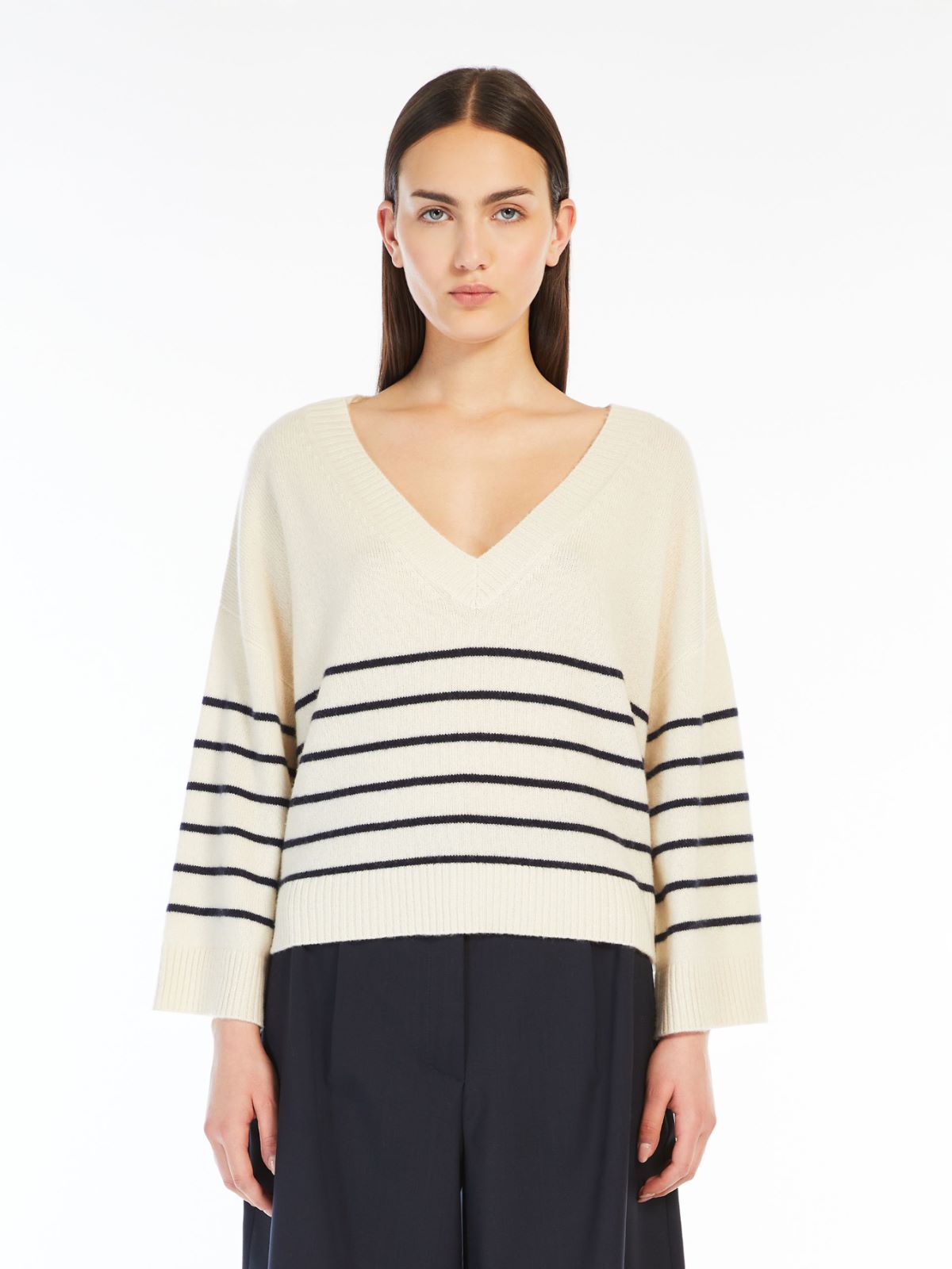 Max Mara Weekend Leva Striped Oversized cashmere sweater