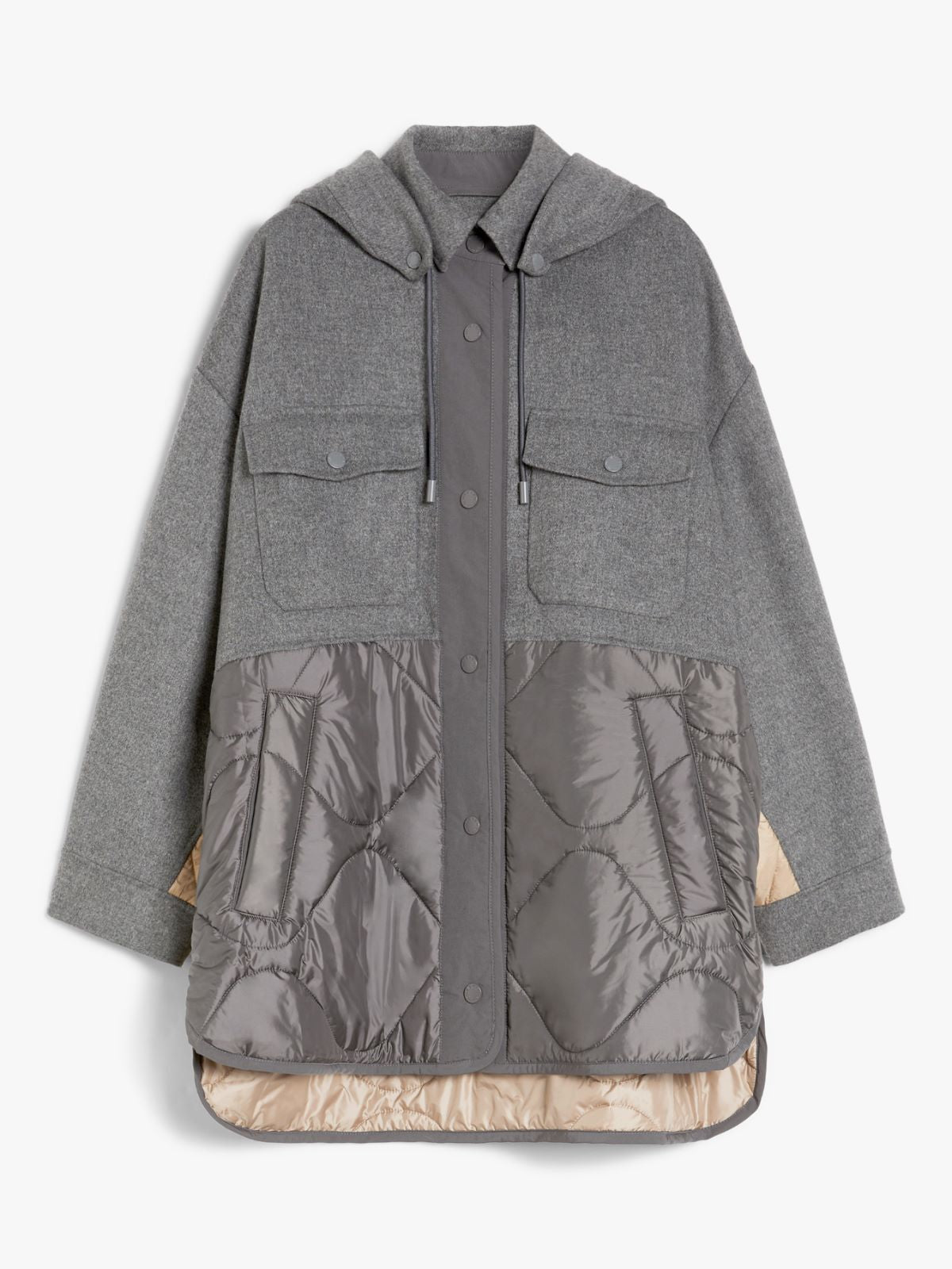 Max Mara Weekend OSSOLA Grey Double-sided wool and nylon jacket