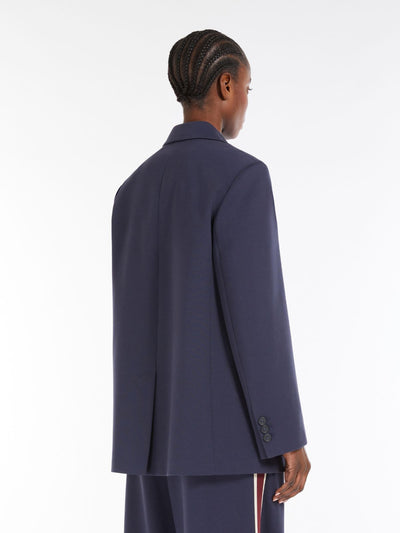 Max Mara Weekend BRAMA Navy Jersey blazer with embroidery