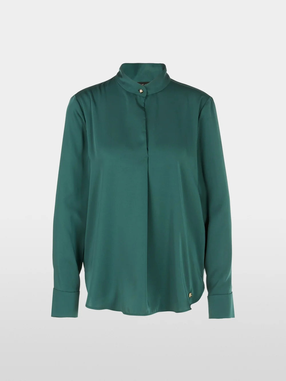 Marc Cain Soft Forest Green Blouse with stand-up collar