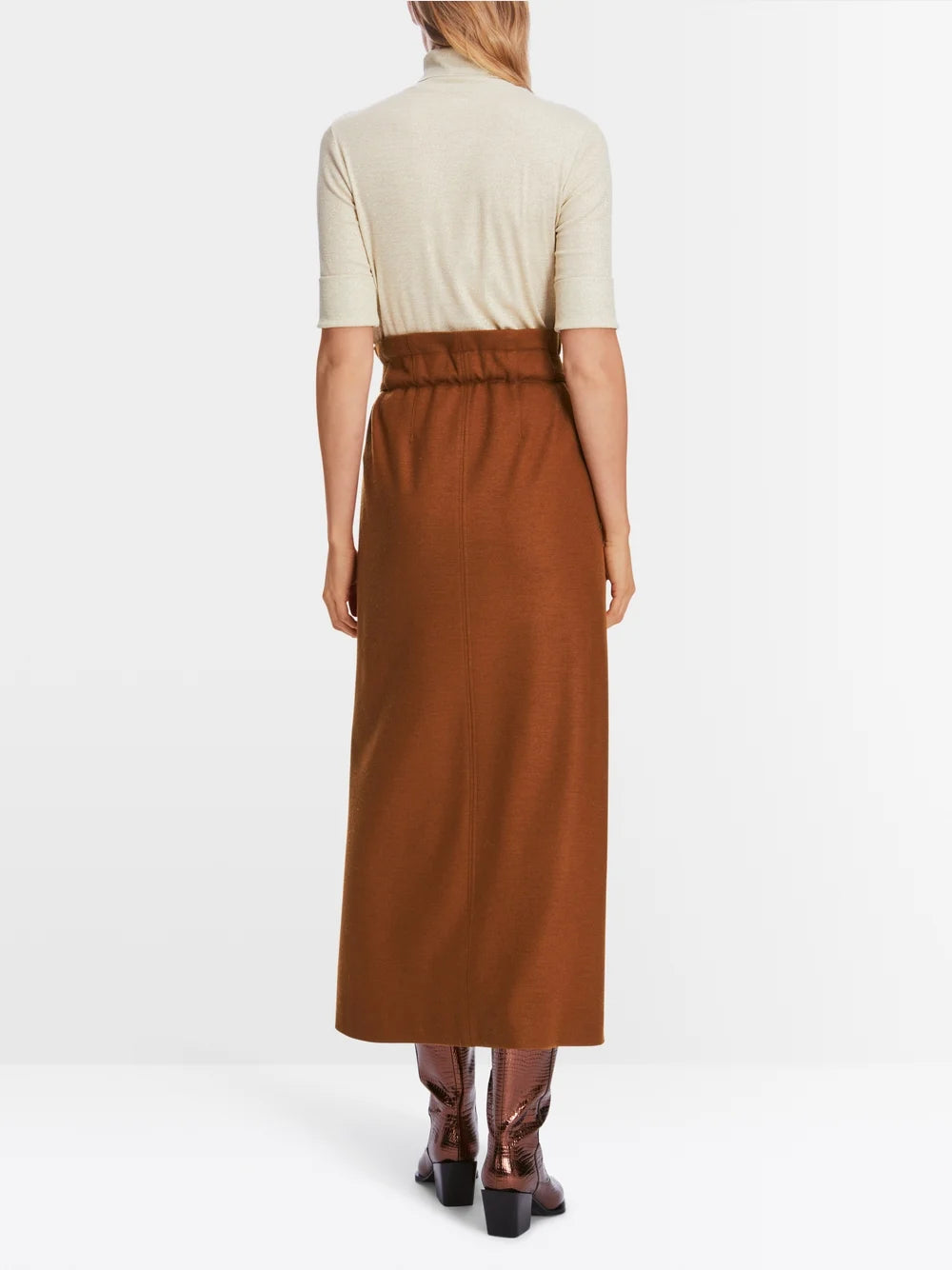 Marc Cain Brown Spice Midi length wool skirt