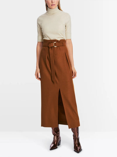 Marc Cain Brown Spice Midi length wool skirt