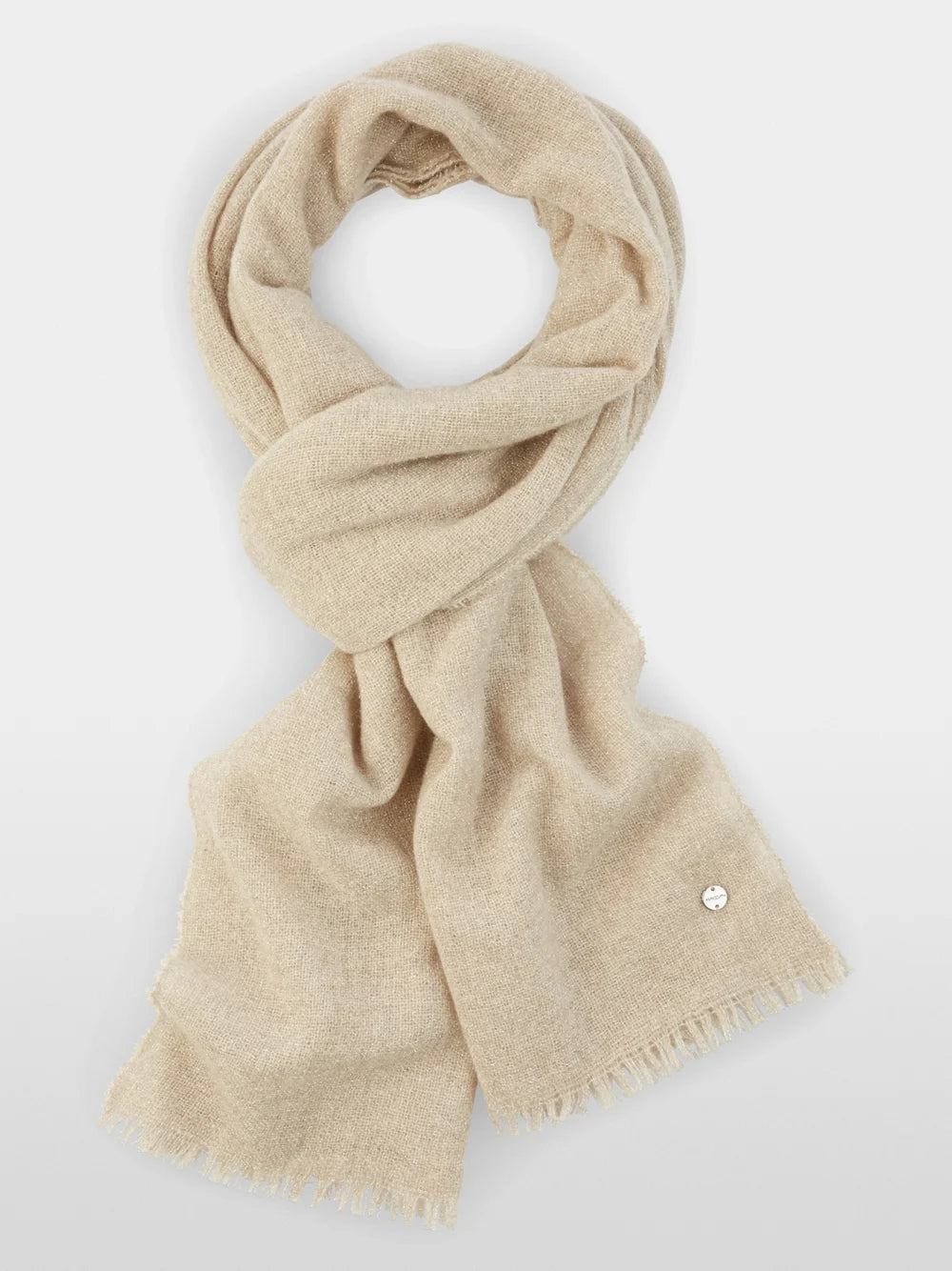 Marc Cain Beige Smoke Warm scarf with glitter effect