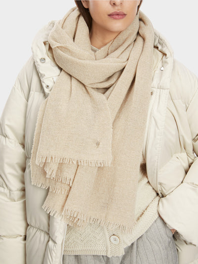 Marc Cain Beige Smoke Warm scarf with glitter effect