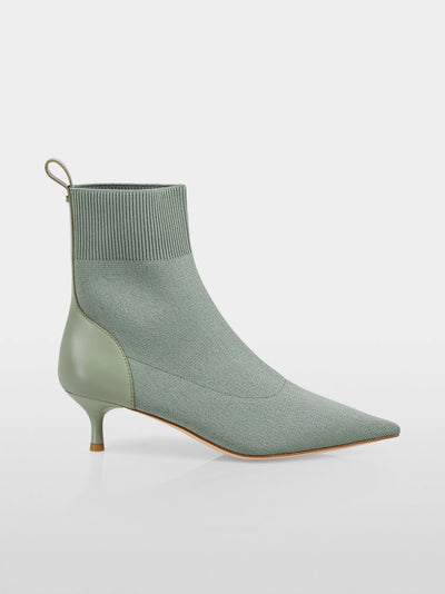 Marc Cain Frozen Sage Stiletto bootie in plain knit