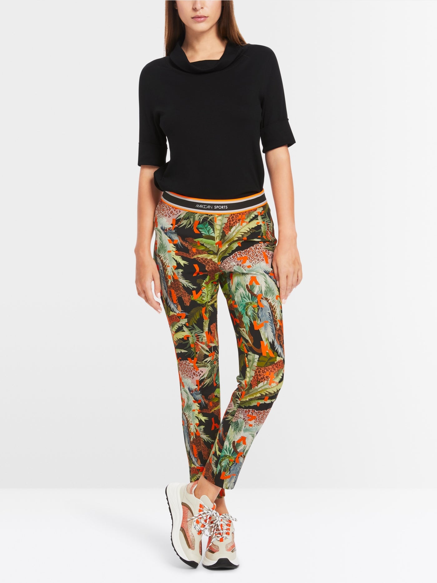 Marc Cain Printed SOFIA trousers in scuba jersey