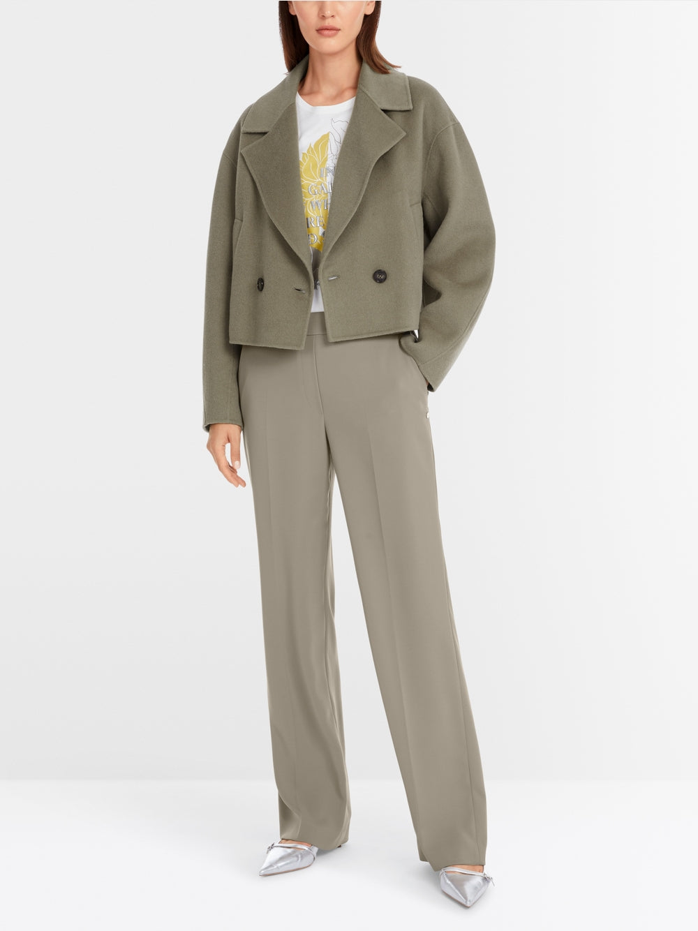 Marc Cain Sage Powder Green Soft wool jacket