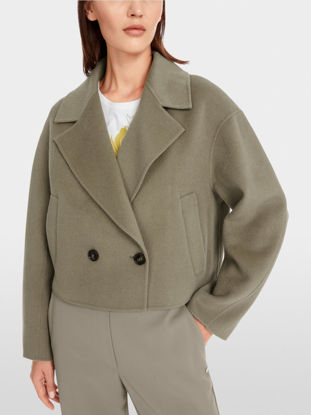 Marc Cain Sage Powder Green Soft wool jacket