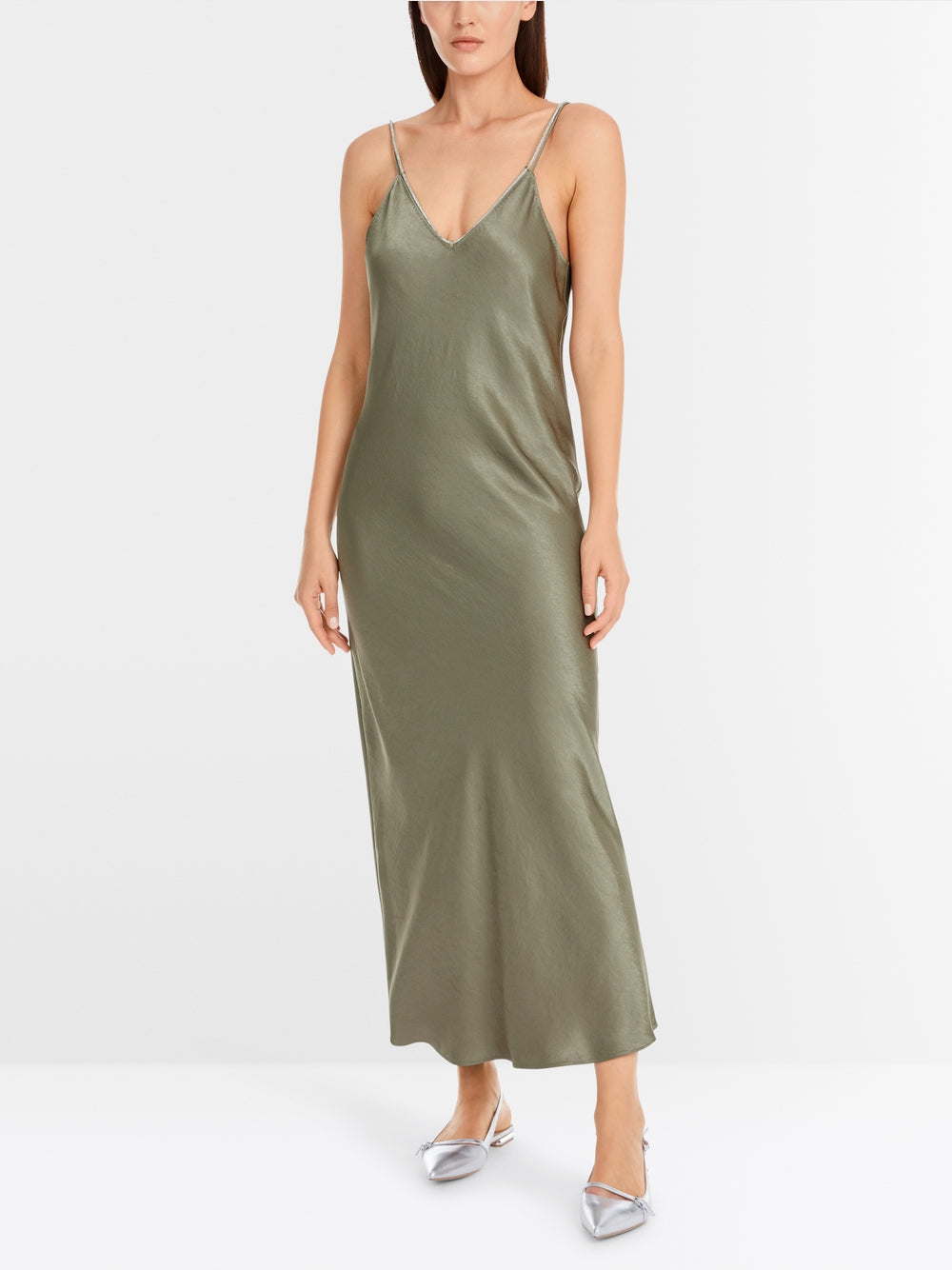 Marc Cain Sage Powder Green Slip dress with rhinestone cord