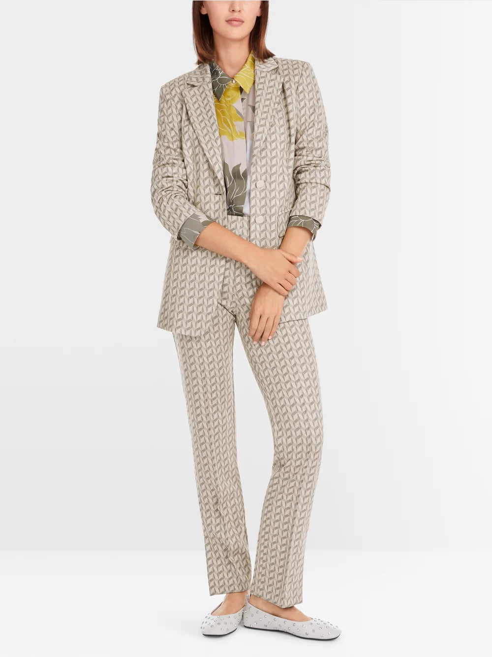 Marc Cain Pearl Blazer in graphic jersey jacquard