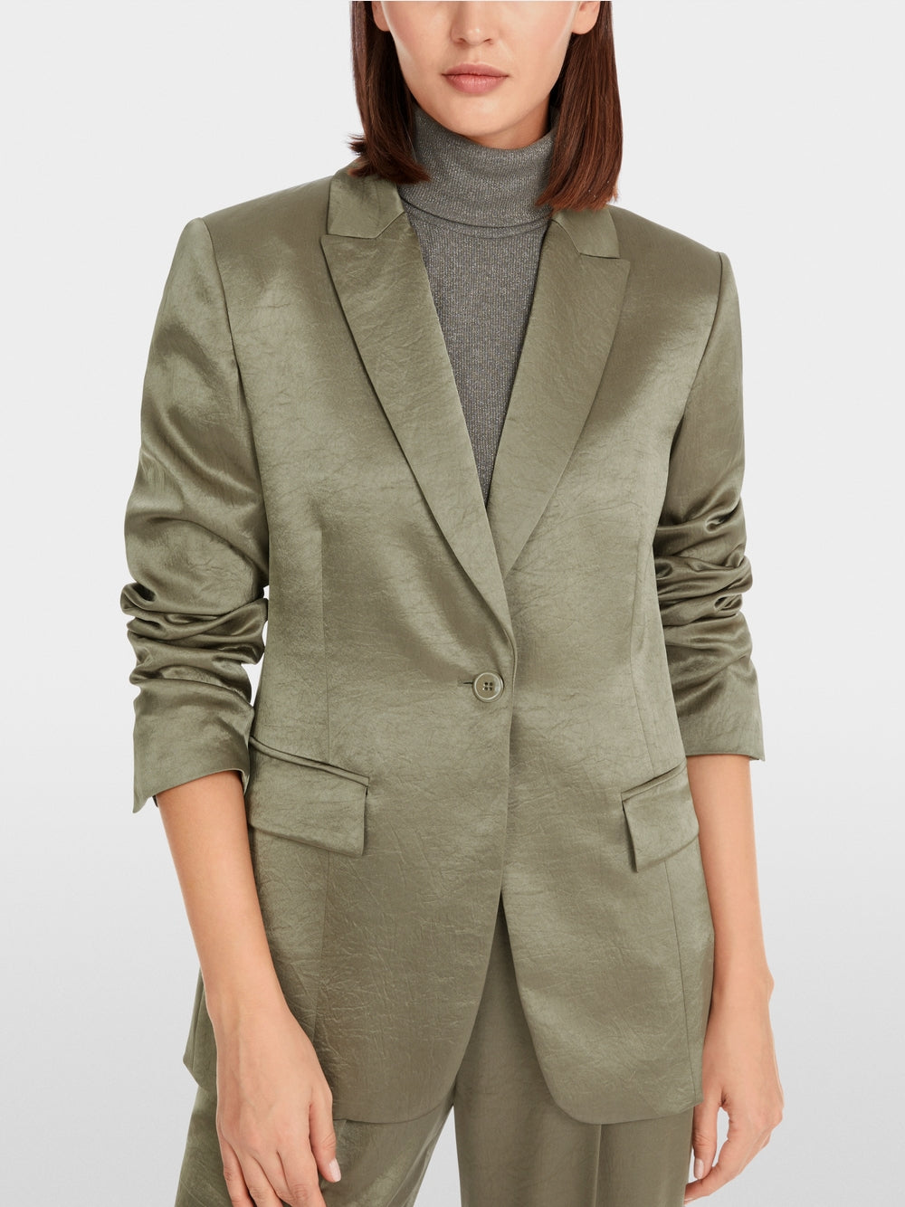 Marc Cain Sage Powder Hammered satin blazer