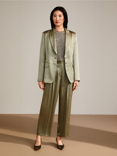 Marc Cain Sage Powder Hammered satin blazer