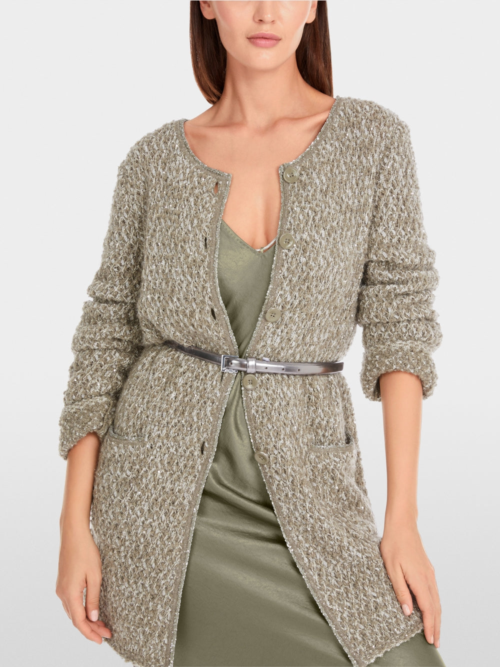 Marc Cain Sage Shimmering cardigan - knitted in Germany