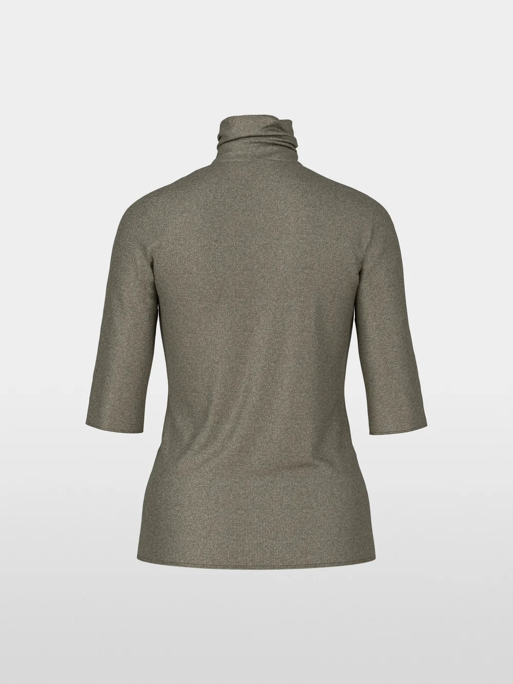 Marc Cain Sage Shimmering lurex basic Polo Neck Top