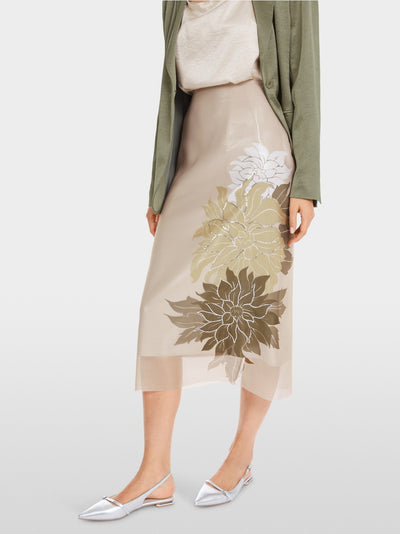 Marc Cain Deep Pearl Pencil skirt with floral pattern