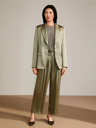 Marc Cain Sage Powder WELS satin trousers