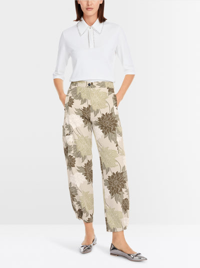 Marc Cain Sage Pearl RENTON cargo pants in floral design