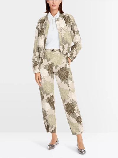 Marc Cain Sage Pearl RENTON cargo pants in floral design