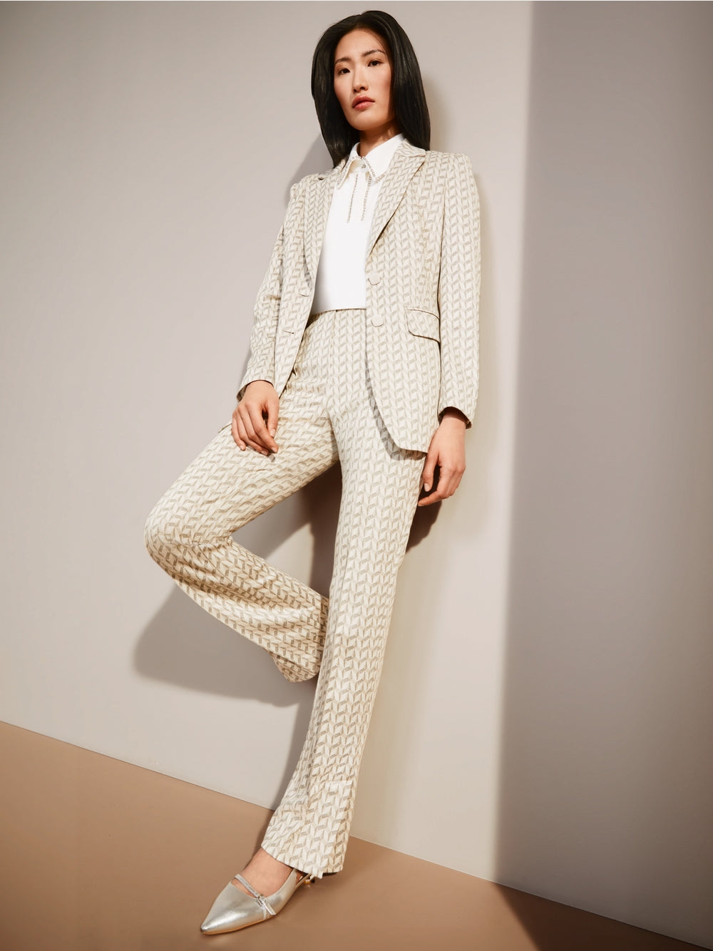 Marc Cain Pearl FATSA jersey jacquard trousers